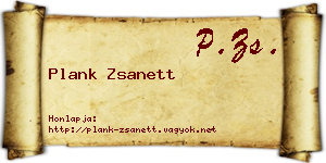 Plank Zsanett névjegykártya